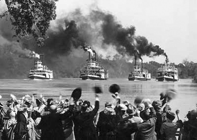 steamboat race begins