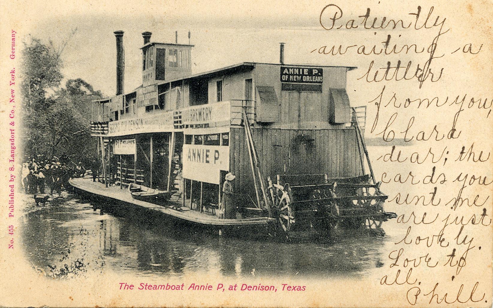 AnnieP_DenisonTX_RedRiver22April1905PostMark10Sept1906
