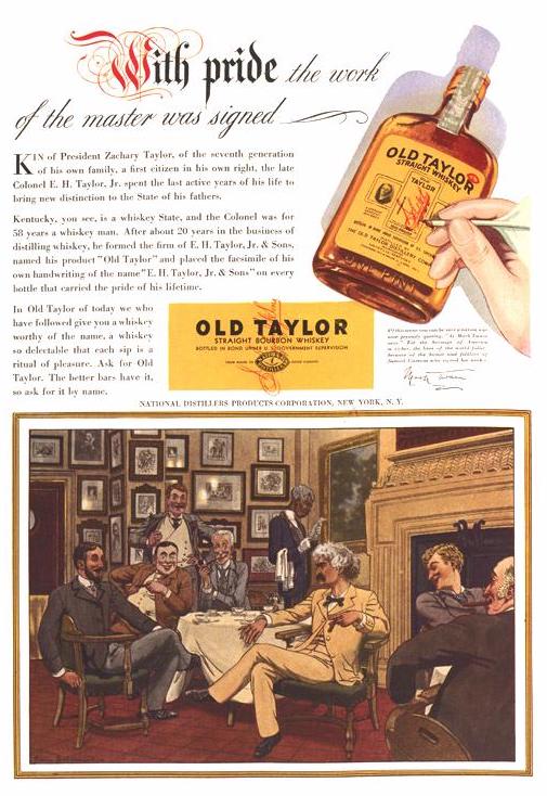 BrissaudMarkTwainLotosClubIllustrationOldTaylorWhiskey