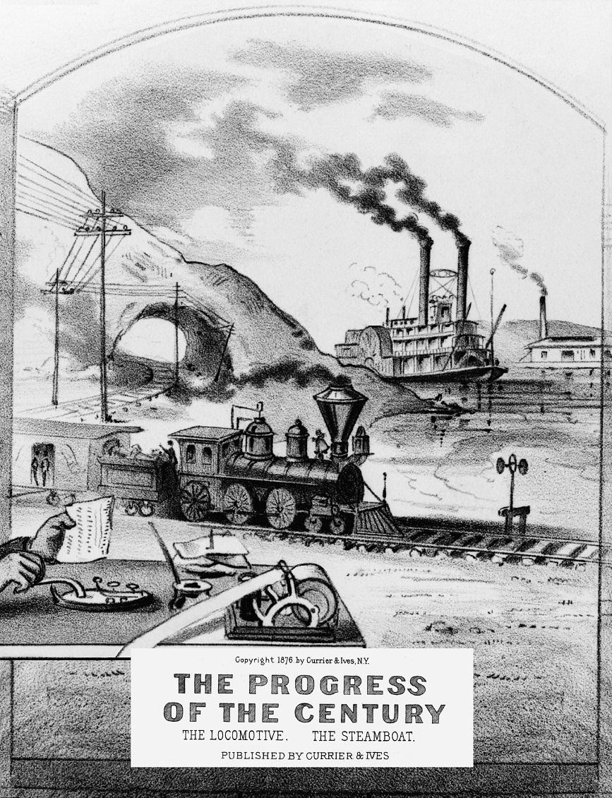 CurrierIvesProgressCenturySteamerLocoEXPORT