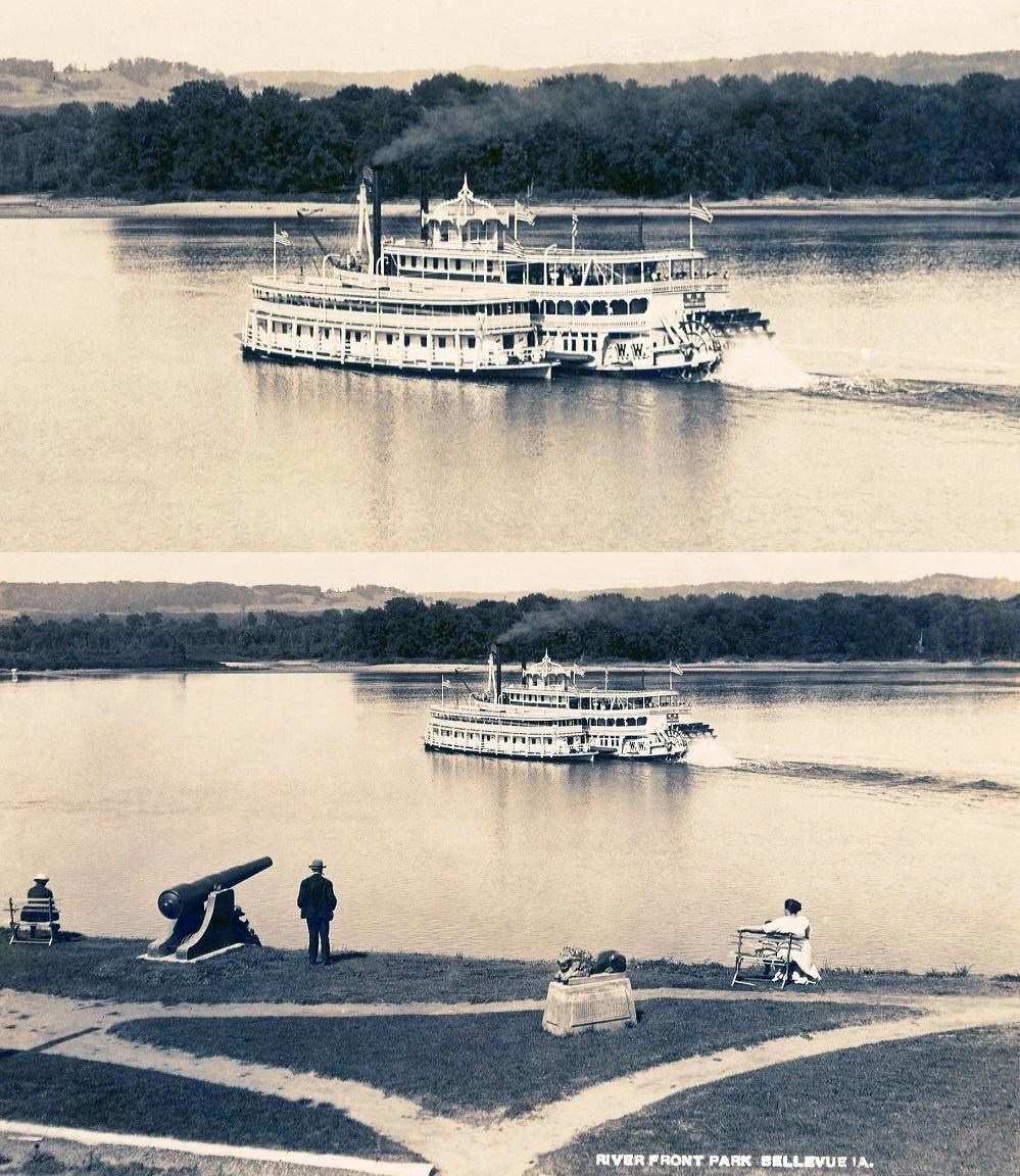 ExcursionBoatW.W.andRiverfrontParkBellevueIowaDetail-FullViewEXP