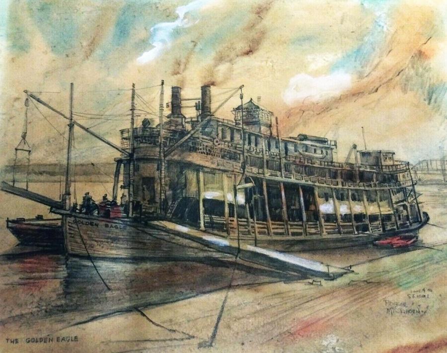 GoldenEagleRoscoeMisselhorn1946drawingWithColorForNORI