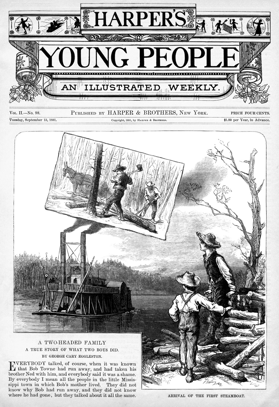 HarpersYoungPeople13Sept1881_2boysSteamboatCover33percent