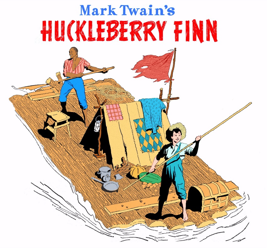 HuckAndJimOnRaftFromFlyLeavesWithColor40percent