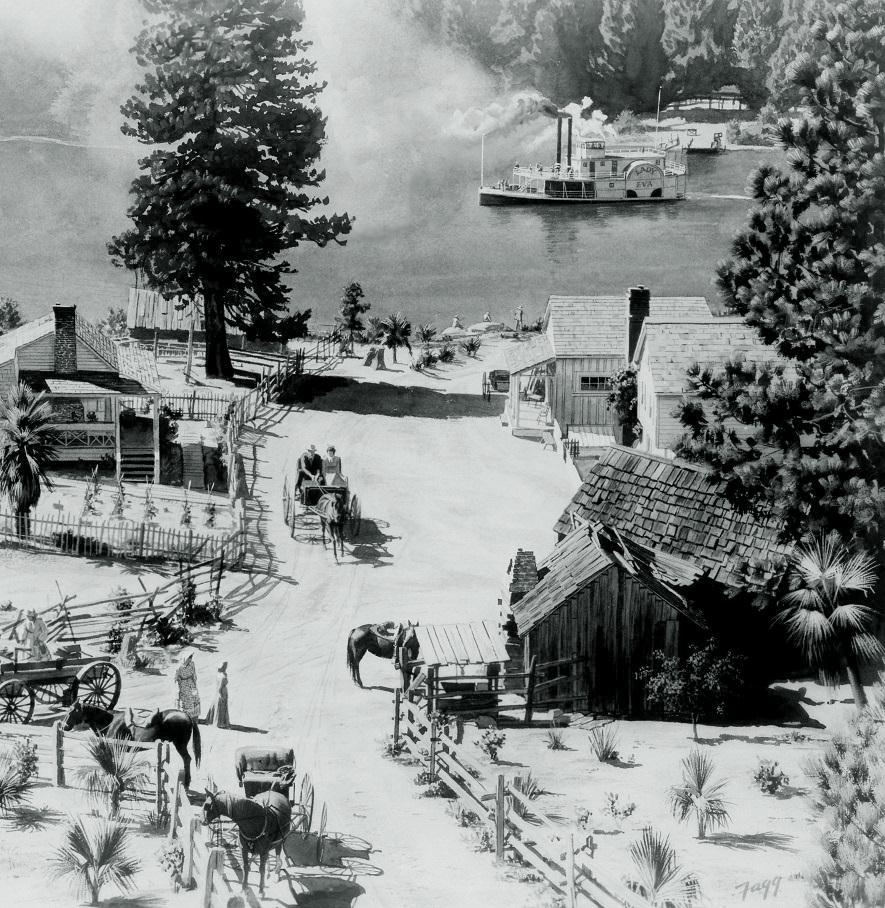 IMPROVED_Yearling_1946_Steamboat_LADY_EVA_LakeArrowhead_KenFagg_IllustrationForNORI
