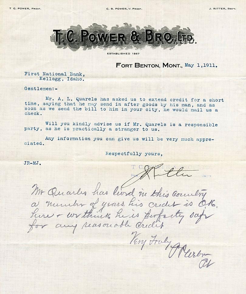 LetterheadTCPowerBroLteFortBenton1911ForNORI