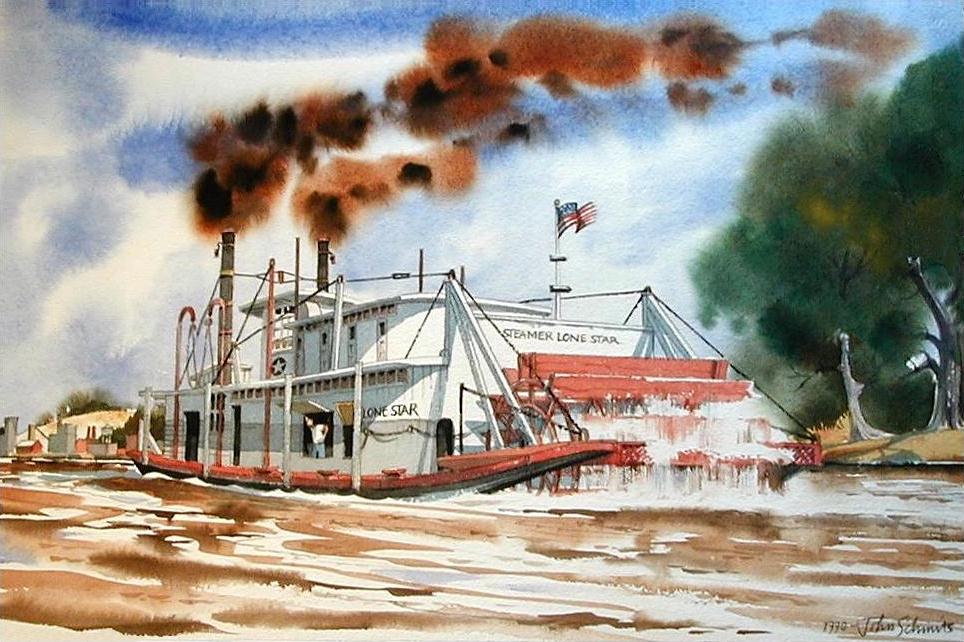 LoneStarWatercolorJohnSchmits1990