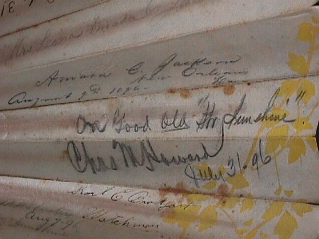 Victorian fan, autographed by steamboat people