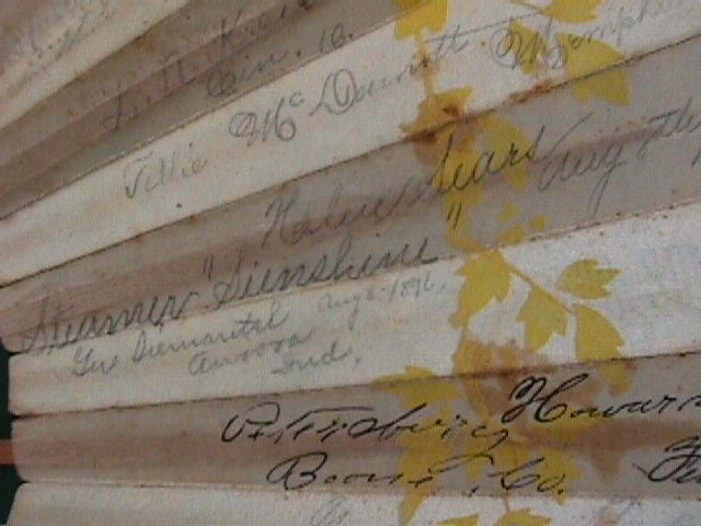 Victorian fan, autographed by steamboat people