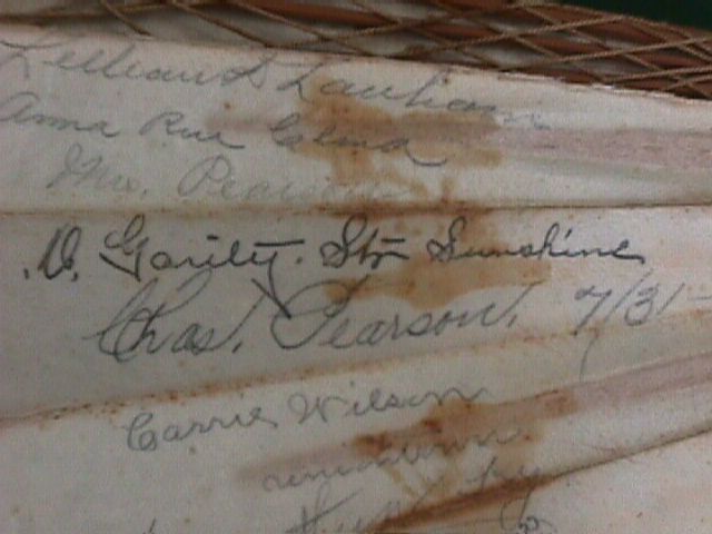 Victorian fan, autographed by steamboat people