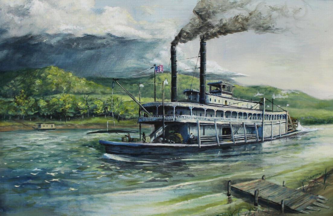 PaintingSteamboatBeatingTheStormEbay