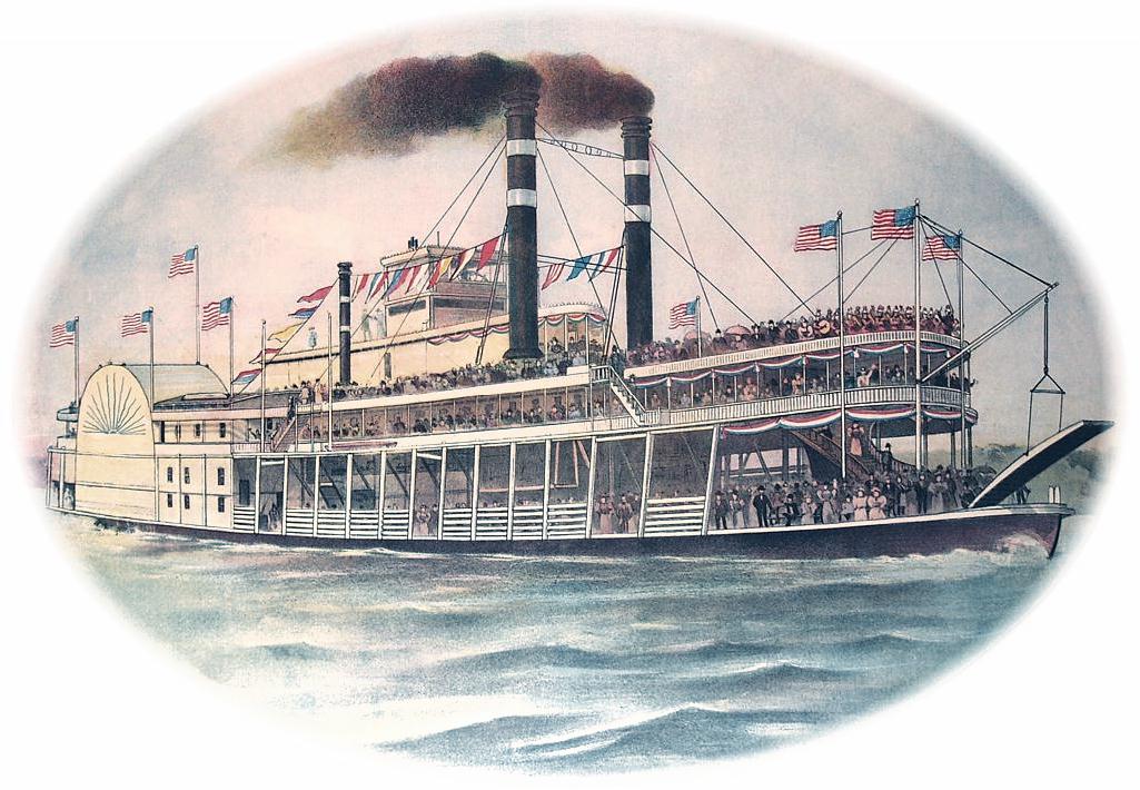 Steamboat Color Litho Oval Color Cooled Down