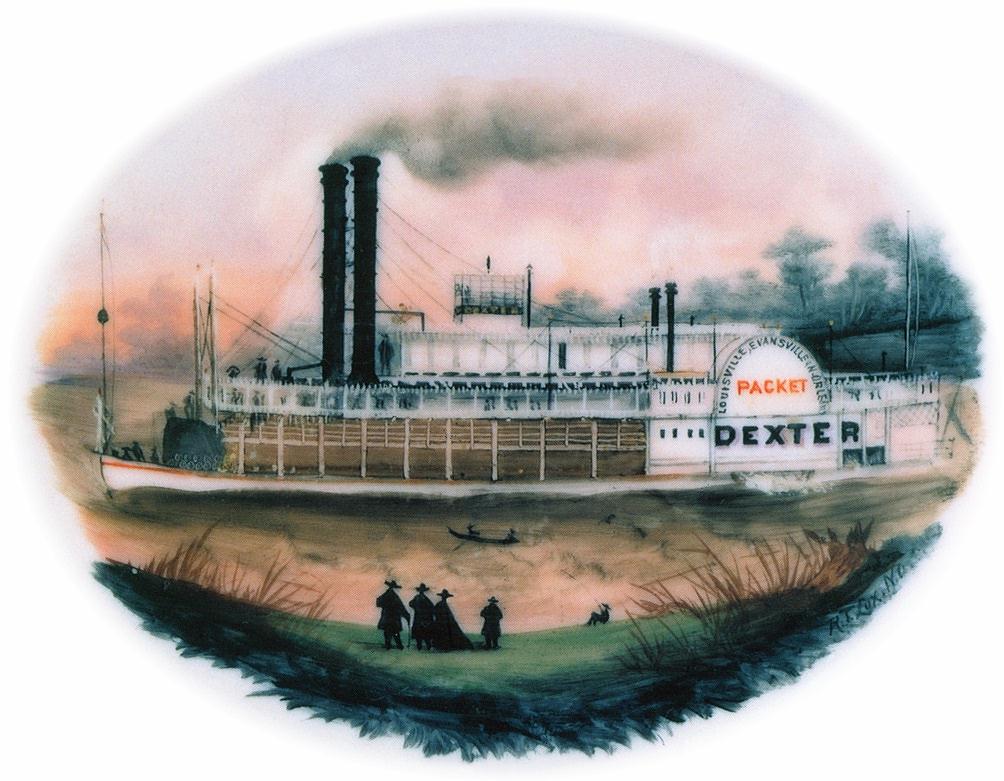 SteamboatDEXTERcolorOnChinaPlateRudolphTLuxNewOrleansForNORI
