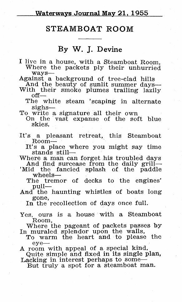 steamboat room poem