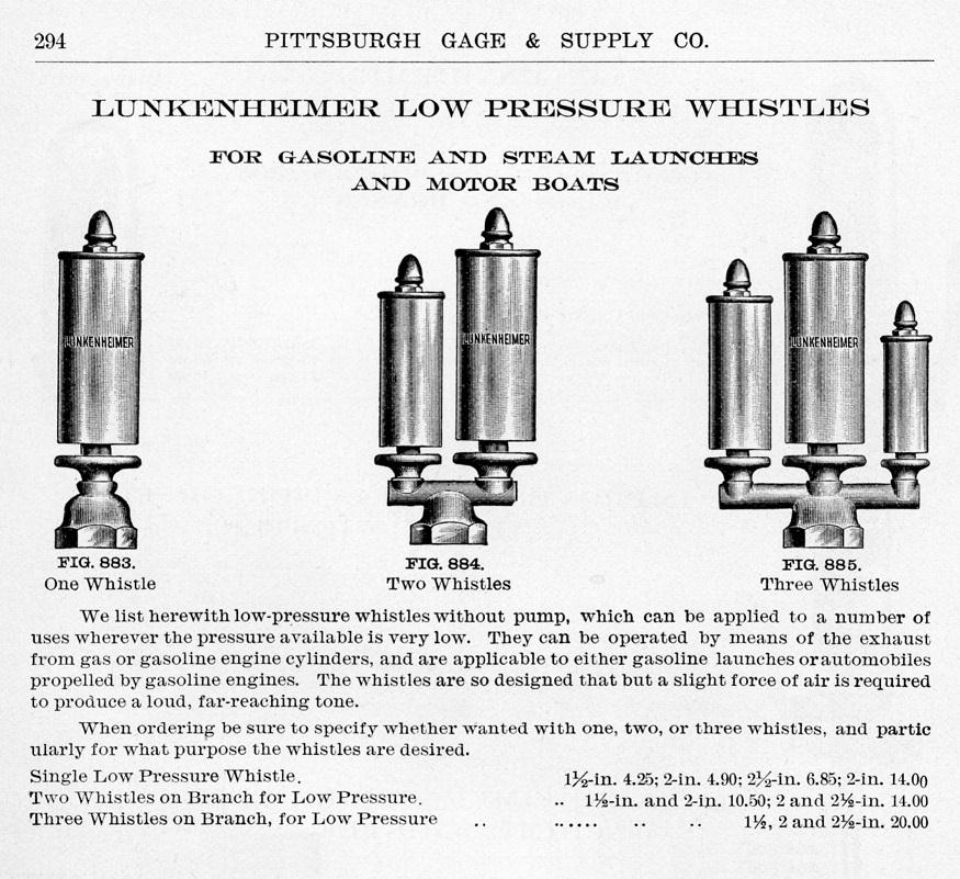 ThreeChimeWhistlePlusTwoPittsburghGaugeCatalogue1910forNORI