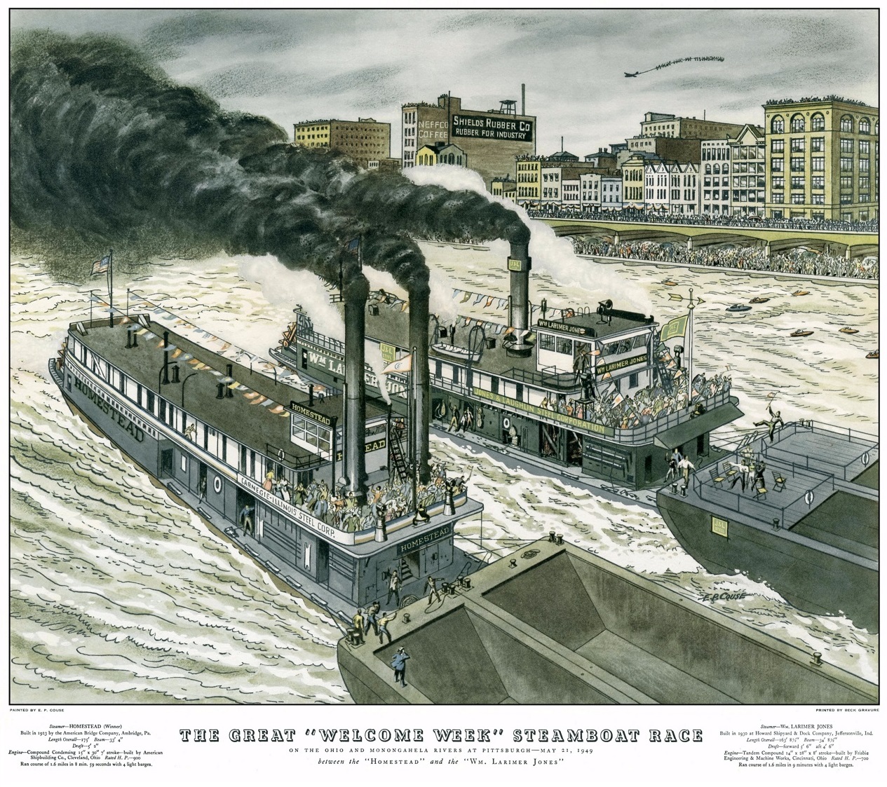TowboatRacePittsburgh1949HOMESTEADandJONESnewForNORI
