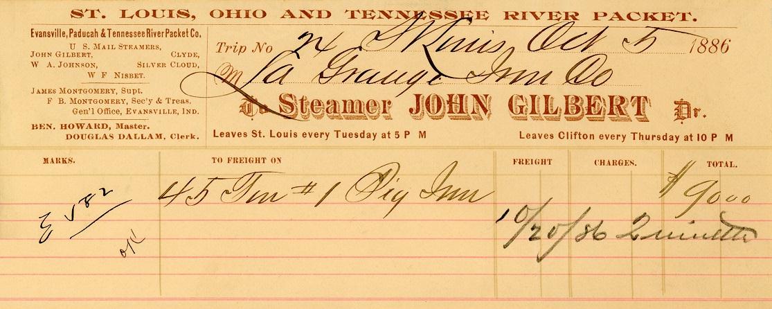 WaybillJOHNGILBERT5thOCT1886forNORI