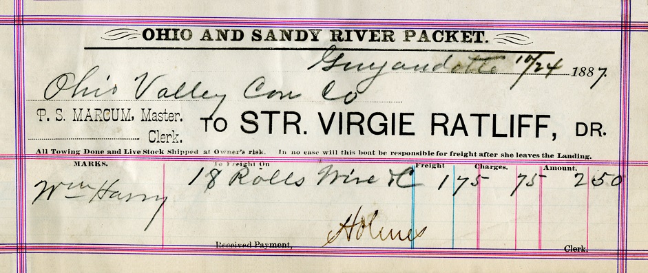 WaybillVirgieRATLIFF1887October24thForNORI