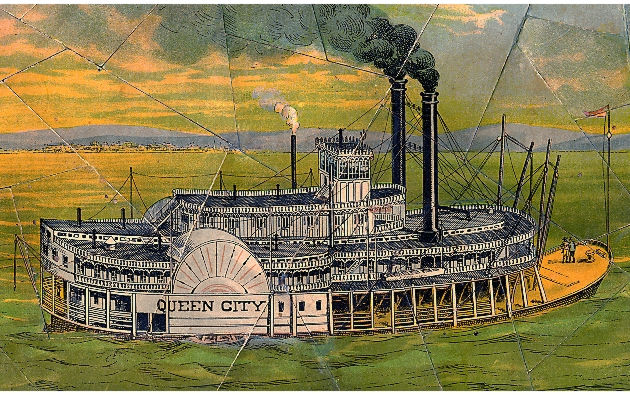 puzzle box steamboat illustration